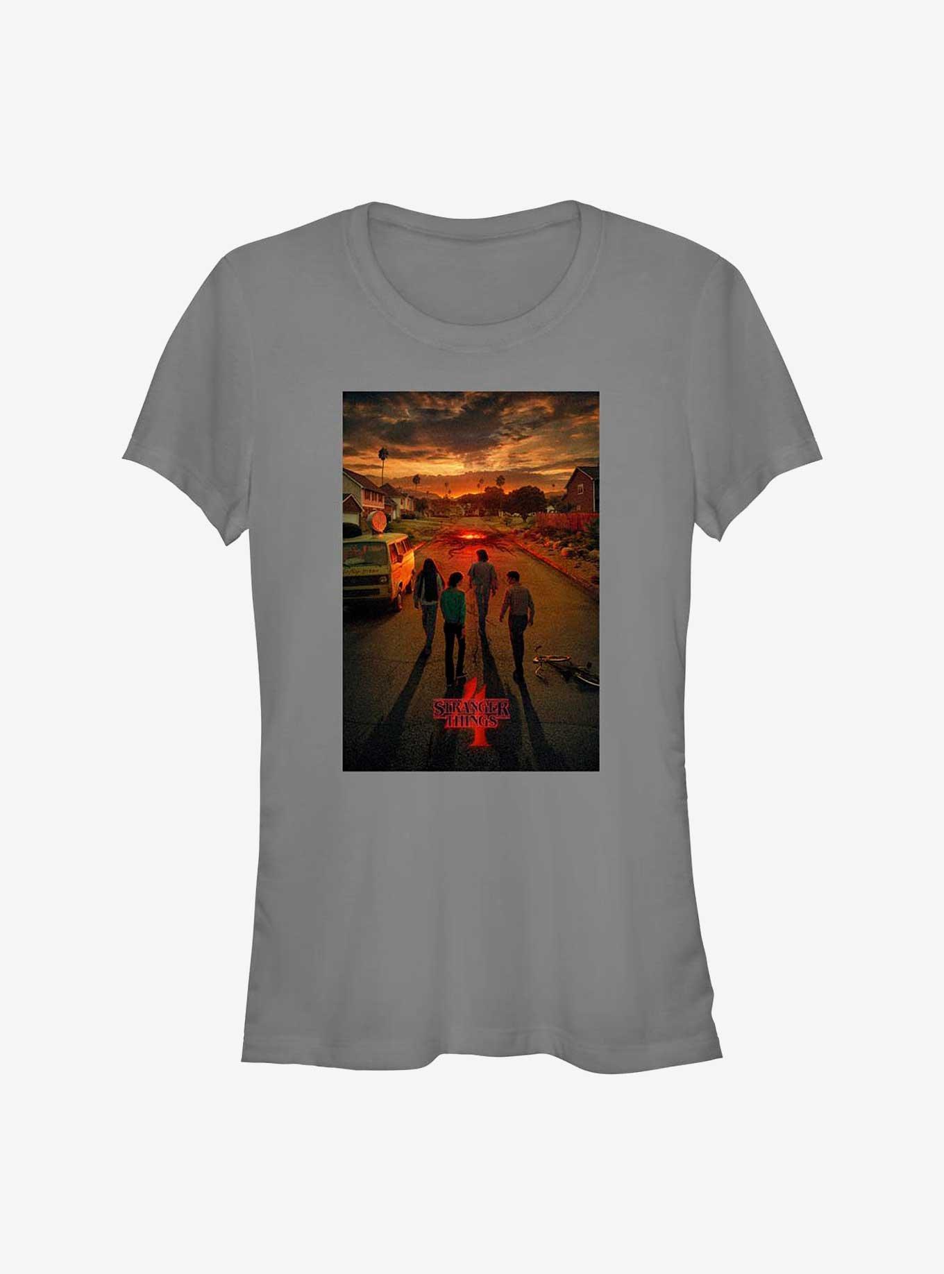 Stranger Things California Poster Girls T-Shirt, CHARCOAL, hi-res