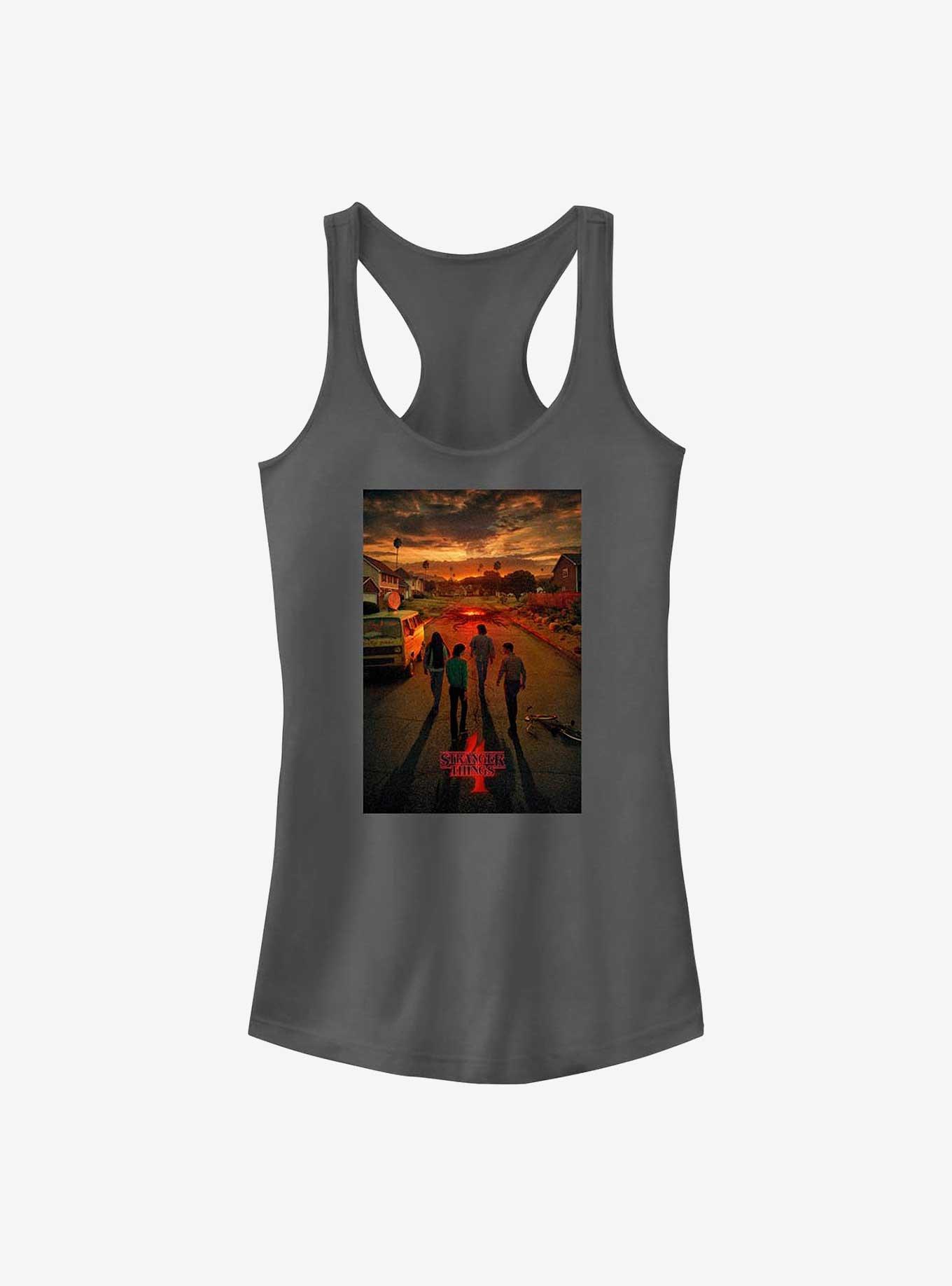 Stranger Things California Poster Girls Tank Top, CHARCOAL, hi-res