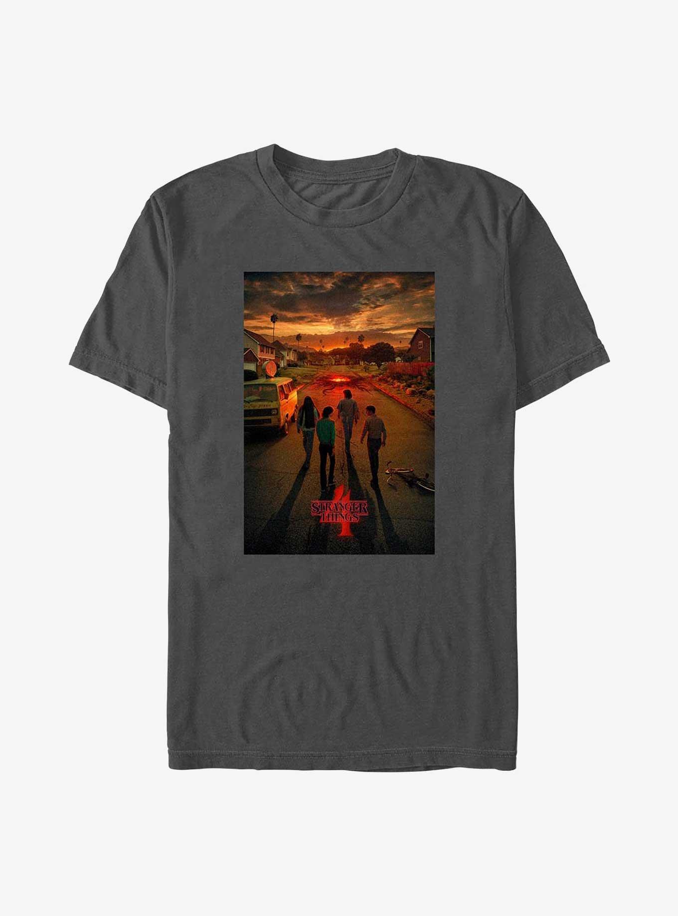 Stranger Things California Poster T-Shirt, CHARCOAL, hi-res