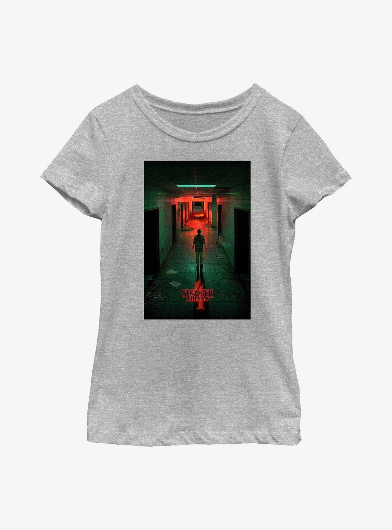 Stranger Things Lab Poster Youth Girls T-Shirt, ATH HTR, hi-res