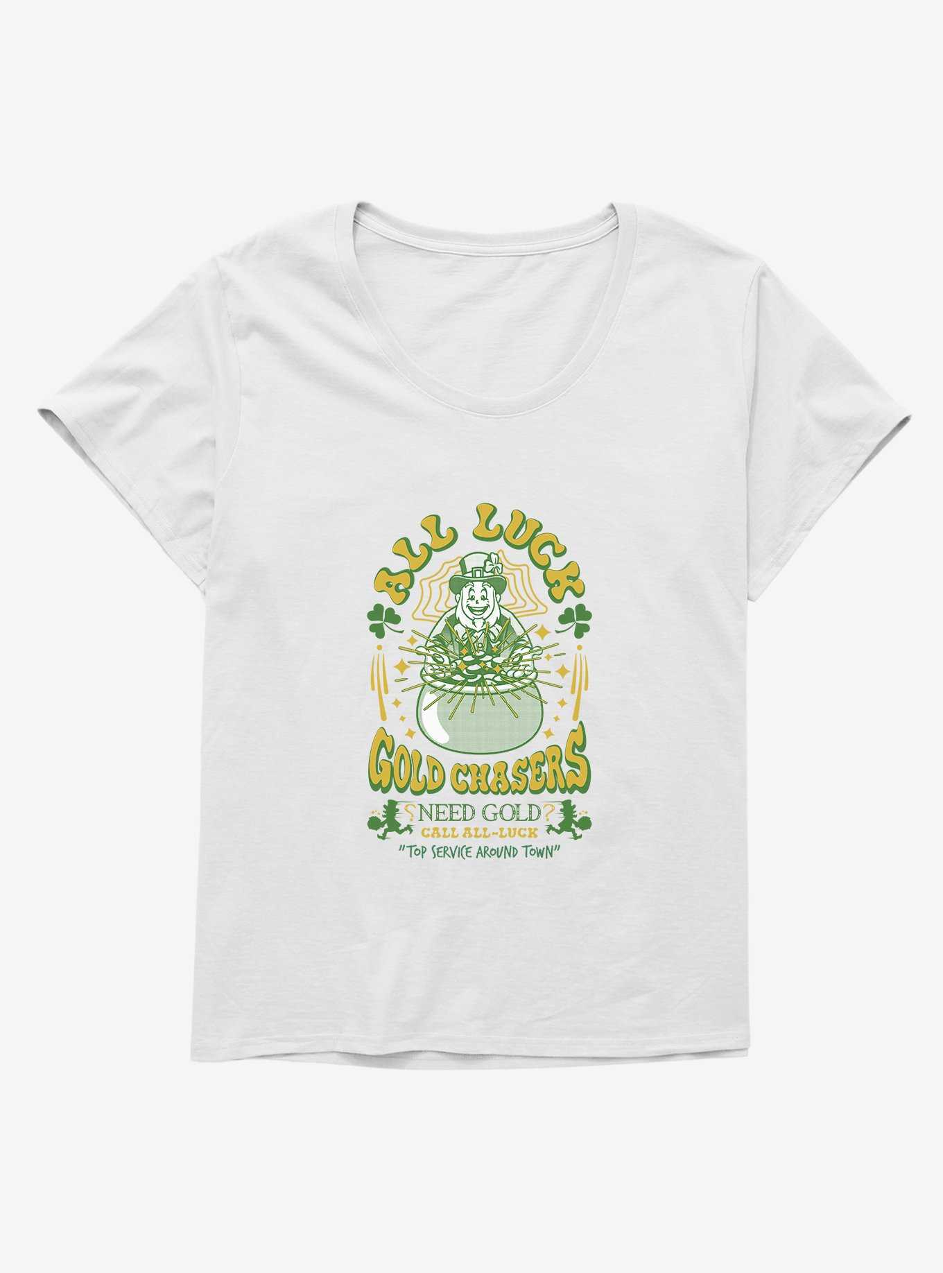 St. Patty's All Luck Gold Chasers Girls T-Shirt Plus Size, , hi-res