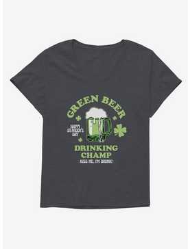 St. Patty's Green Beer Drinking Champ Girls T-Shirt Plus Size, , hi-res