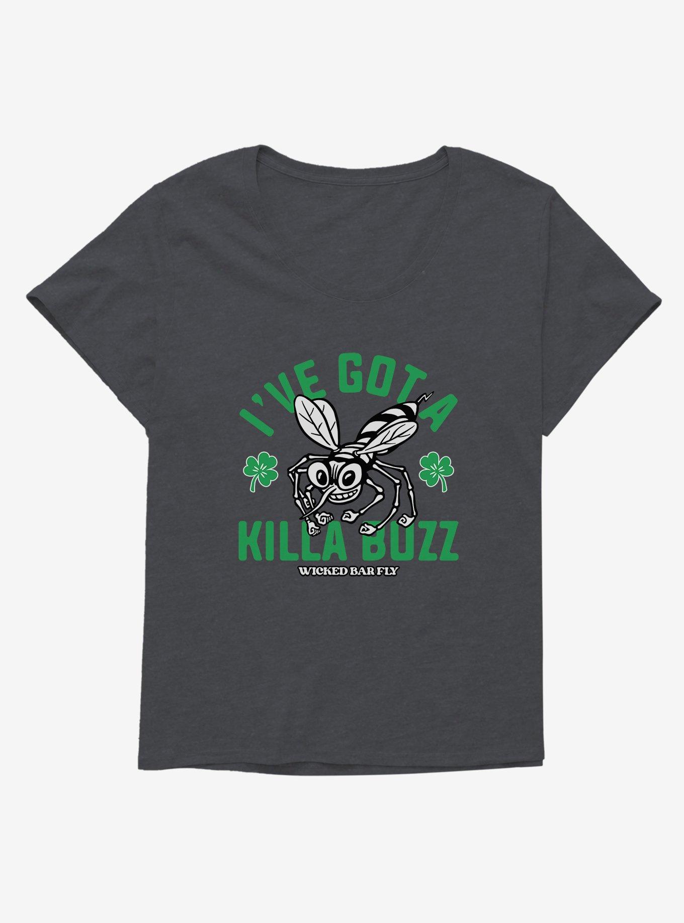 St. Patty's I've Got A Killa Buzz Girls T-Shirt Plus Size, CHARCOAL HEATHER, hi-res