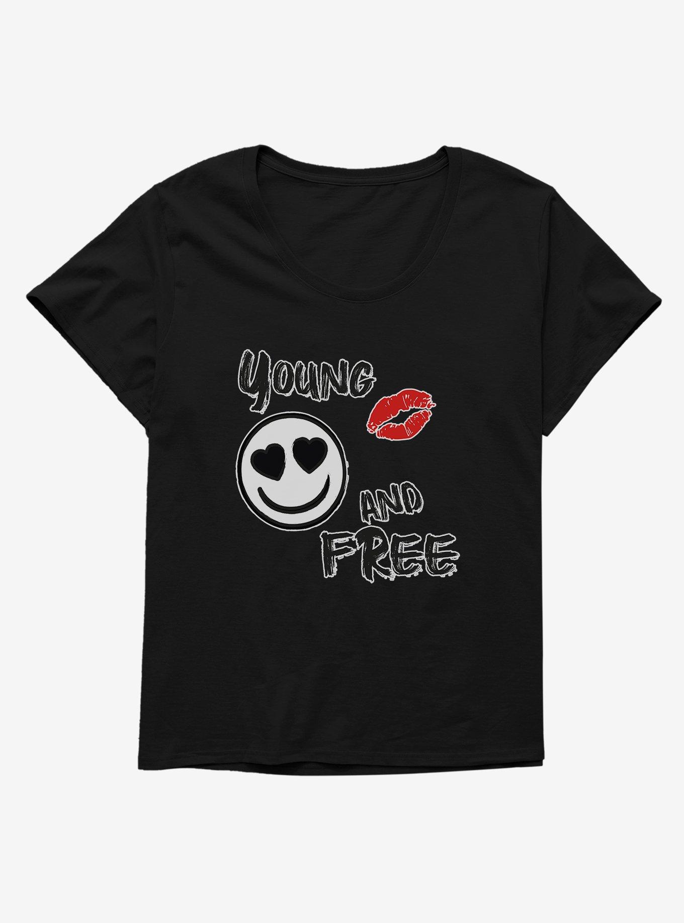 Emoji Young and Free Girls T-Shirt Plus