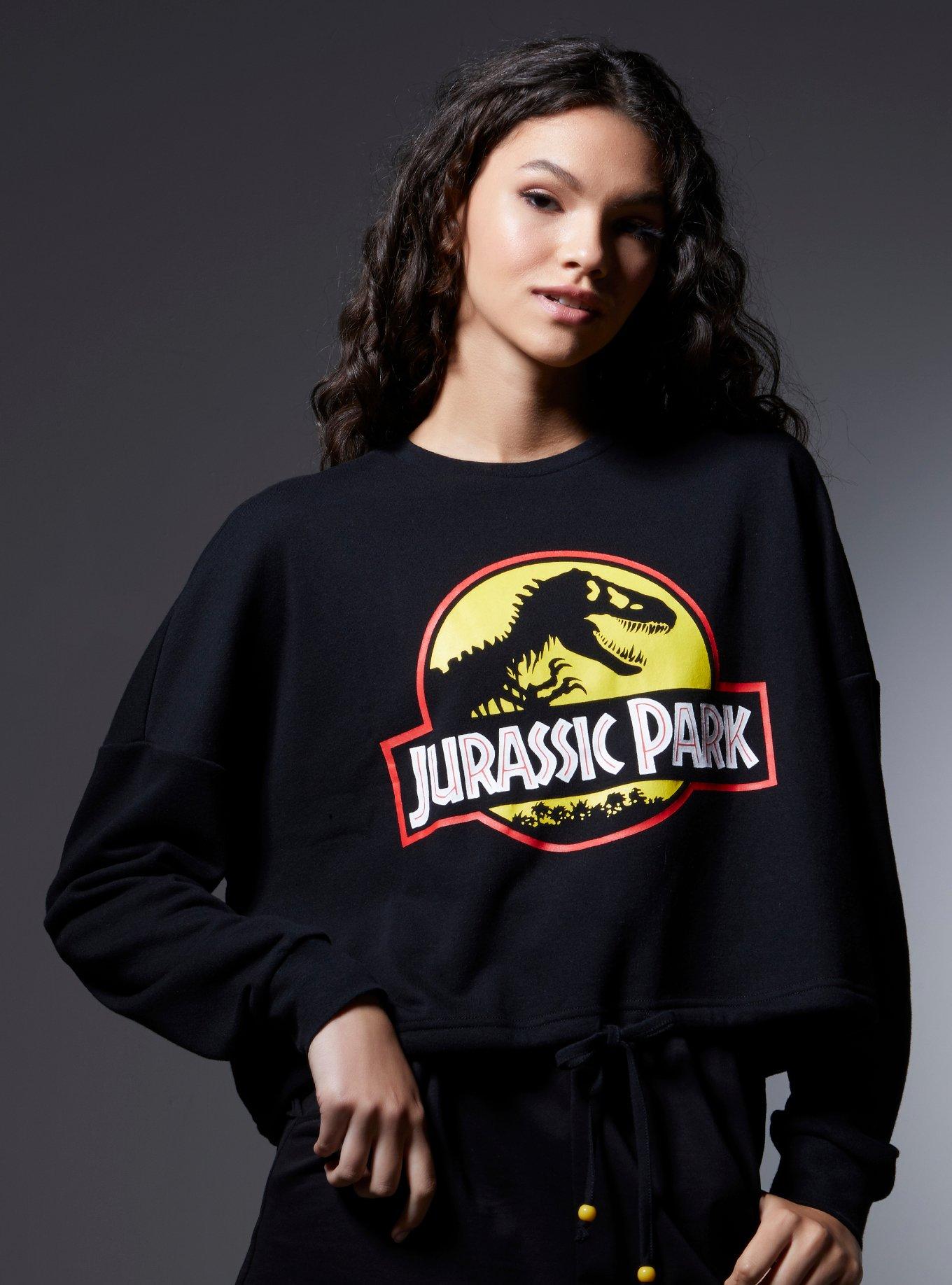 Her Universe Jurassic Park Logo Women's Tie-Front Long Sleeve T-Shirt, MULTI, hi-res