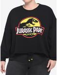 Her Universe Jurassic Park Logo Women's Plus Size Tie-Front Long Sleeve T-Shirt, MULTI, hi-res