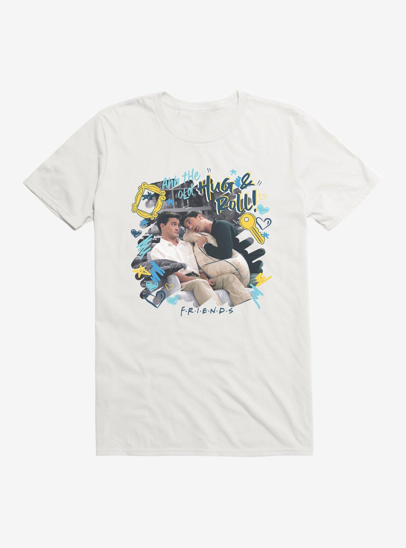 Friends Chandler Ross Hug And Roll T-Shirt, WHITE, hi-res