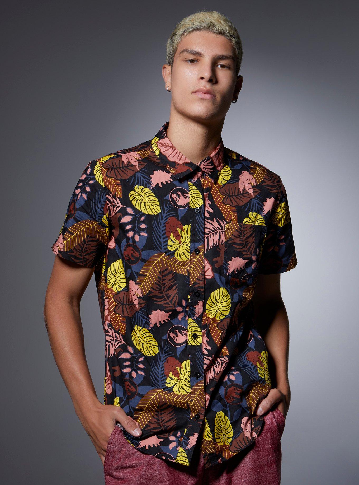 Our Universe Jurassic Park Tropical Woven Button-Up, MULTI, hi-res