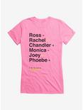 Friends Character Names List Girls T-Shirt, CHARITY PINK, hi-res