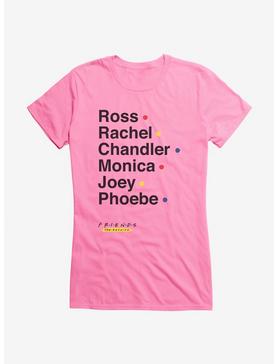 Friends Character Names List Girls T-Shirt, CHARITY PINK, hi-res