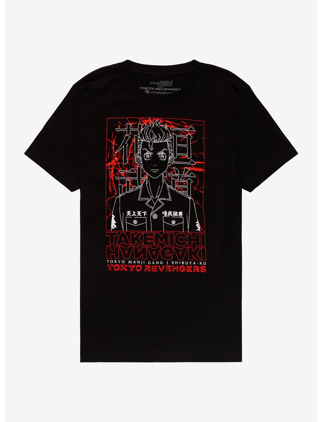 Tokyo Revengers Takemichi Outline T-Shirt, BLACK, hi-res