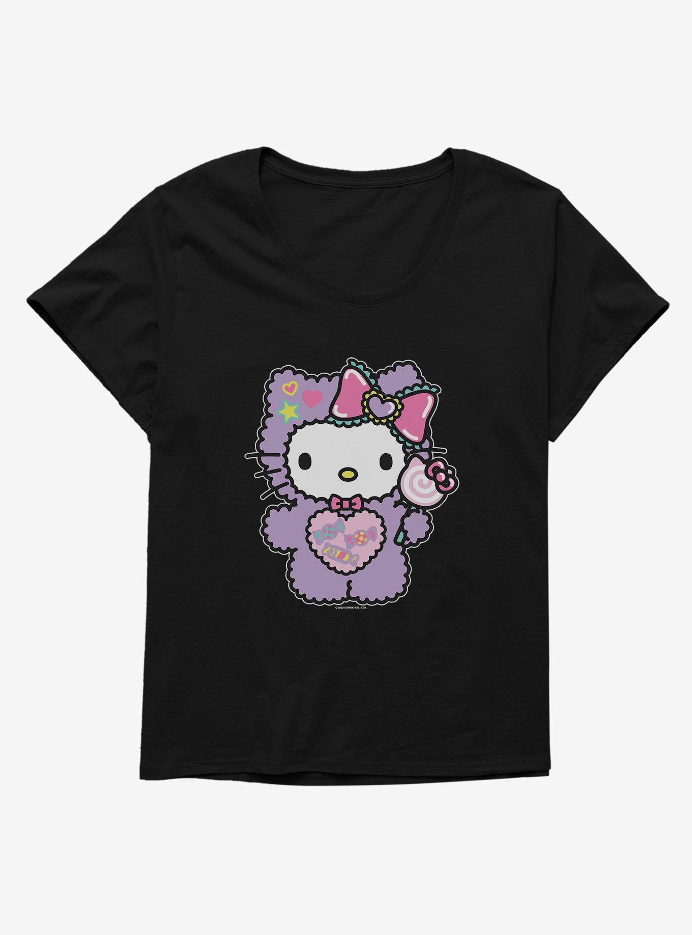 Hello Kitty Sugar Rush Fuzzy Lollipop Womens T-Shirt Plus Size, , hi-res