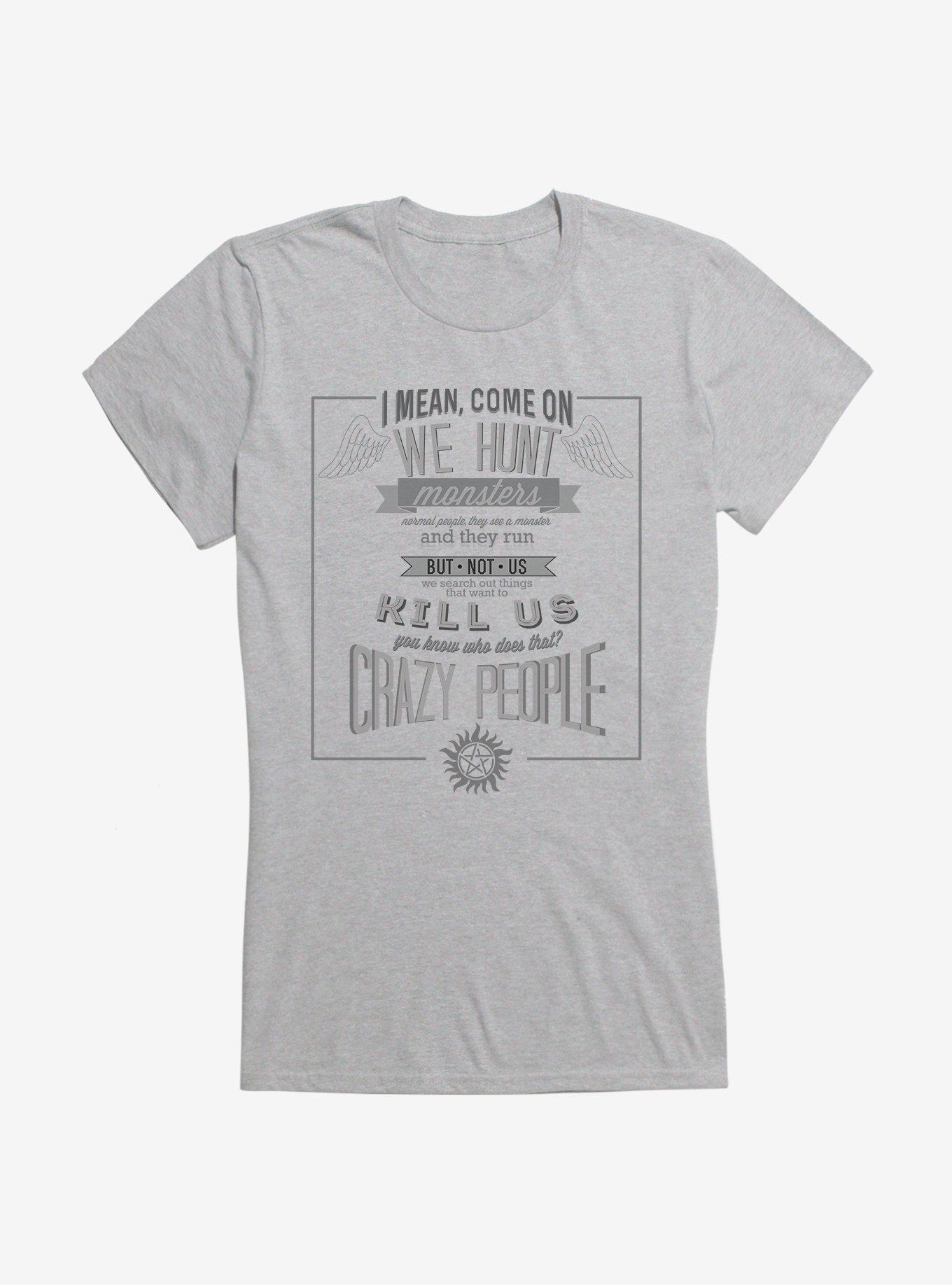 Supernatural We Hunt Monsters Girl's T-Shirt, HEATHER, hi-res