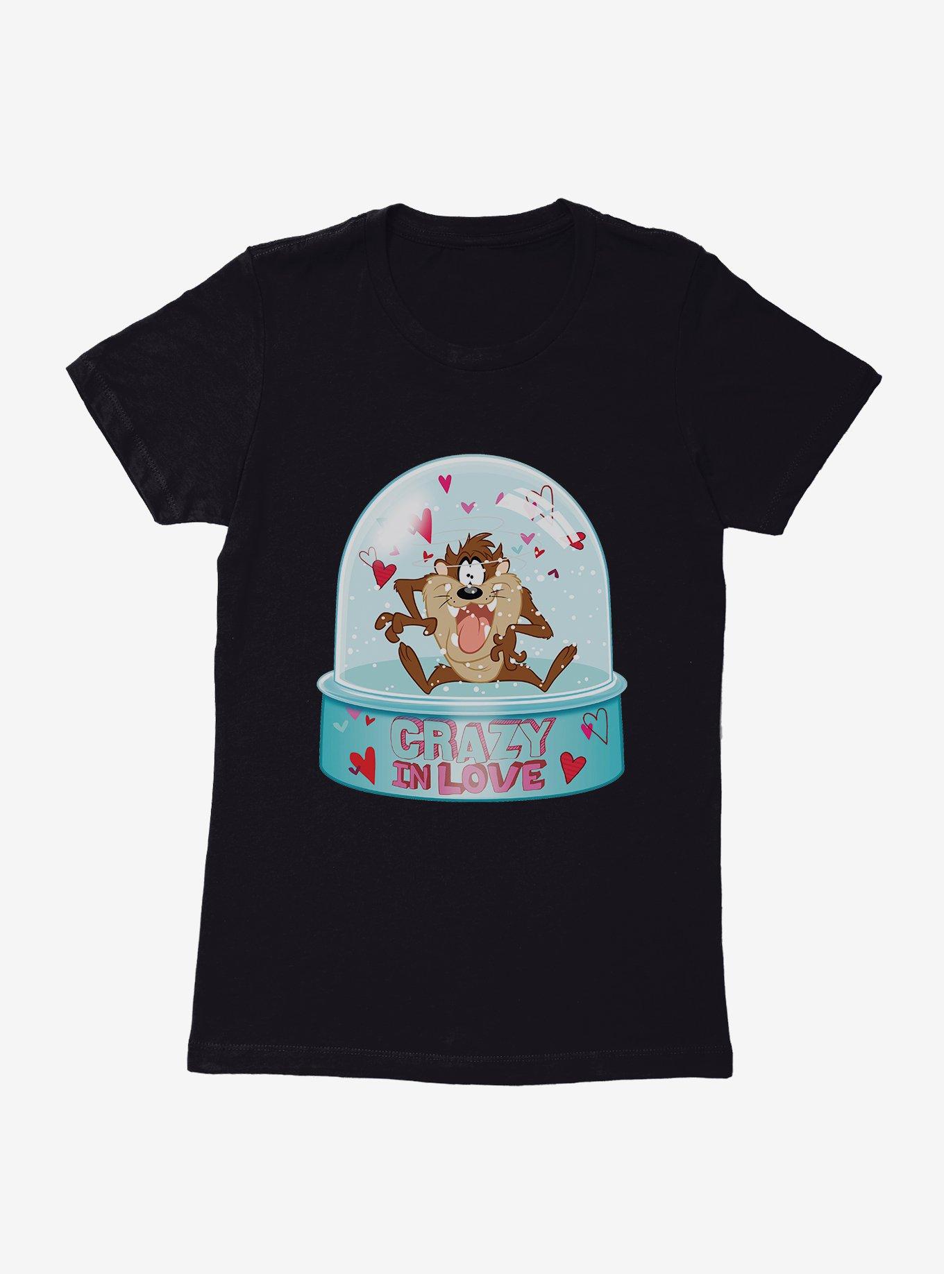 Looney Tunes Taz Crazy In Love Snow Globe Womens T-Shirt, , hi-res