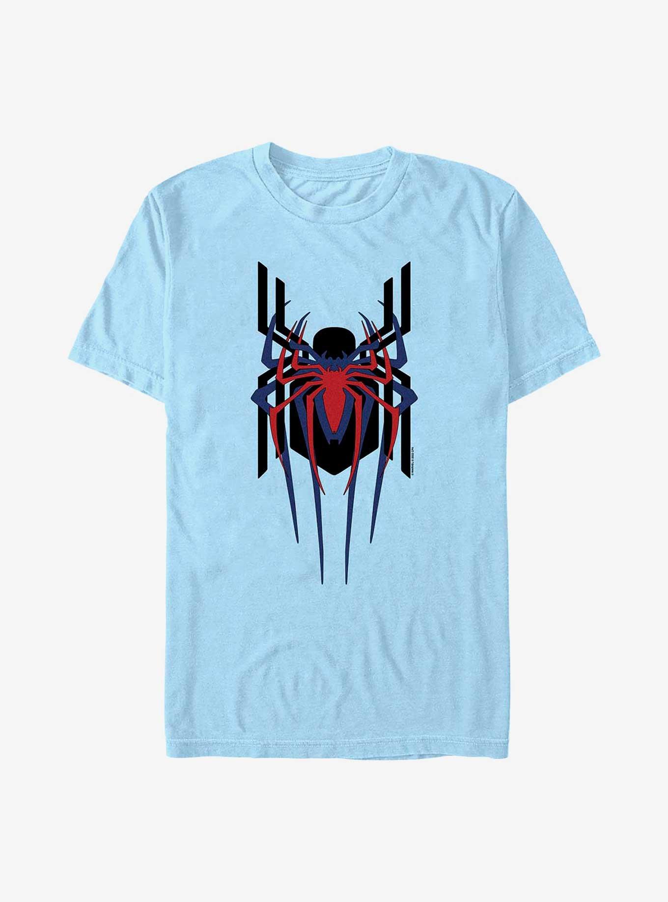 Marvel Spider-Man Triple Emblem Stacked T-Shirt, LT BLUE, hi-res