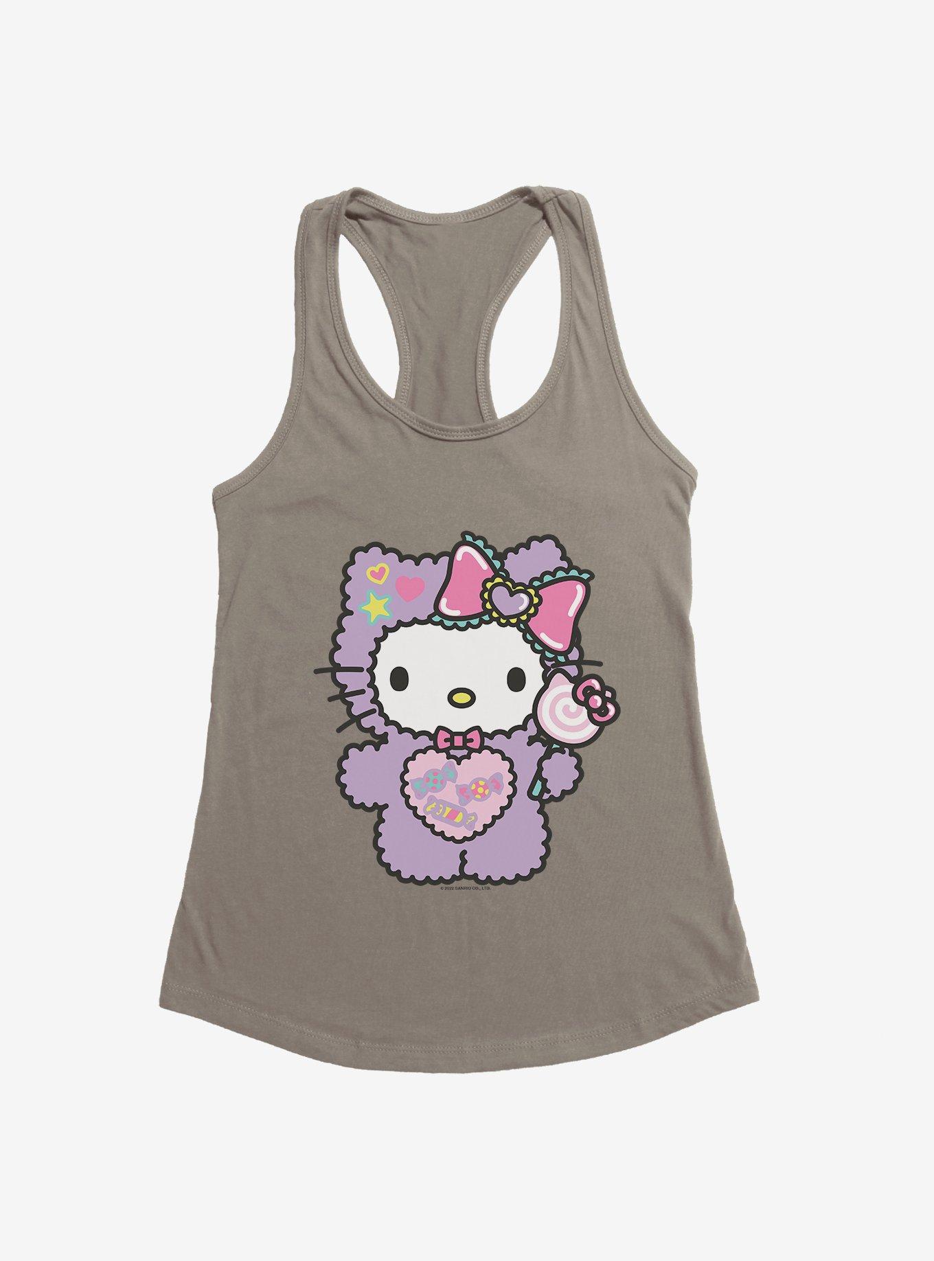 Hello Kitty Sugar Rush Fuzzy Lollipop Girls Tank, WARM GRAY, hi-res