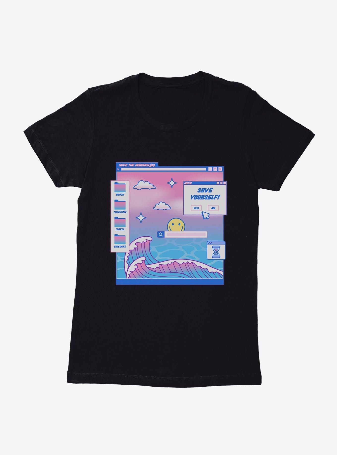 Vaporwave Save The Beaches Womens T-Shirt, , hi-res