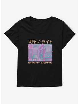 Vaporwave Bright Lights Japanese Text Womens T-Shirt Plus Size, , hi-res