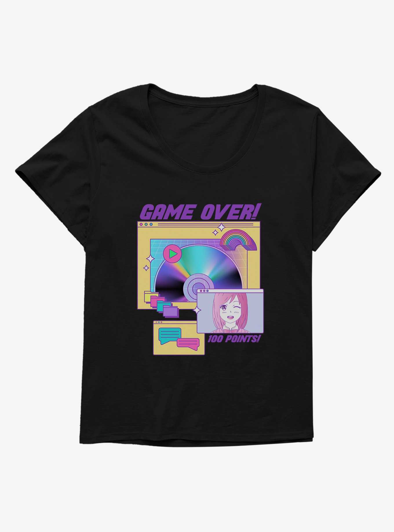 Vaporwave Game Over CD Womens T-Shirt Plus Size, , hi-res