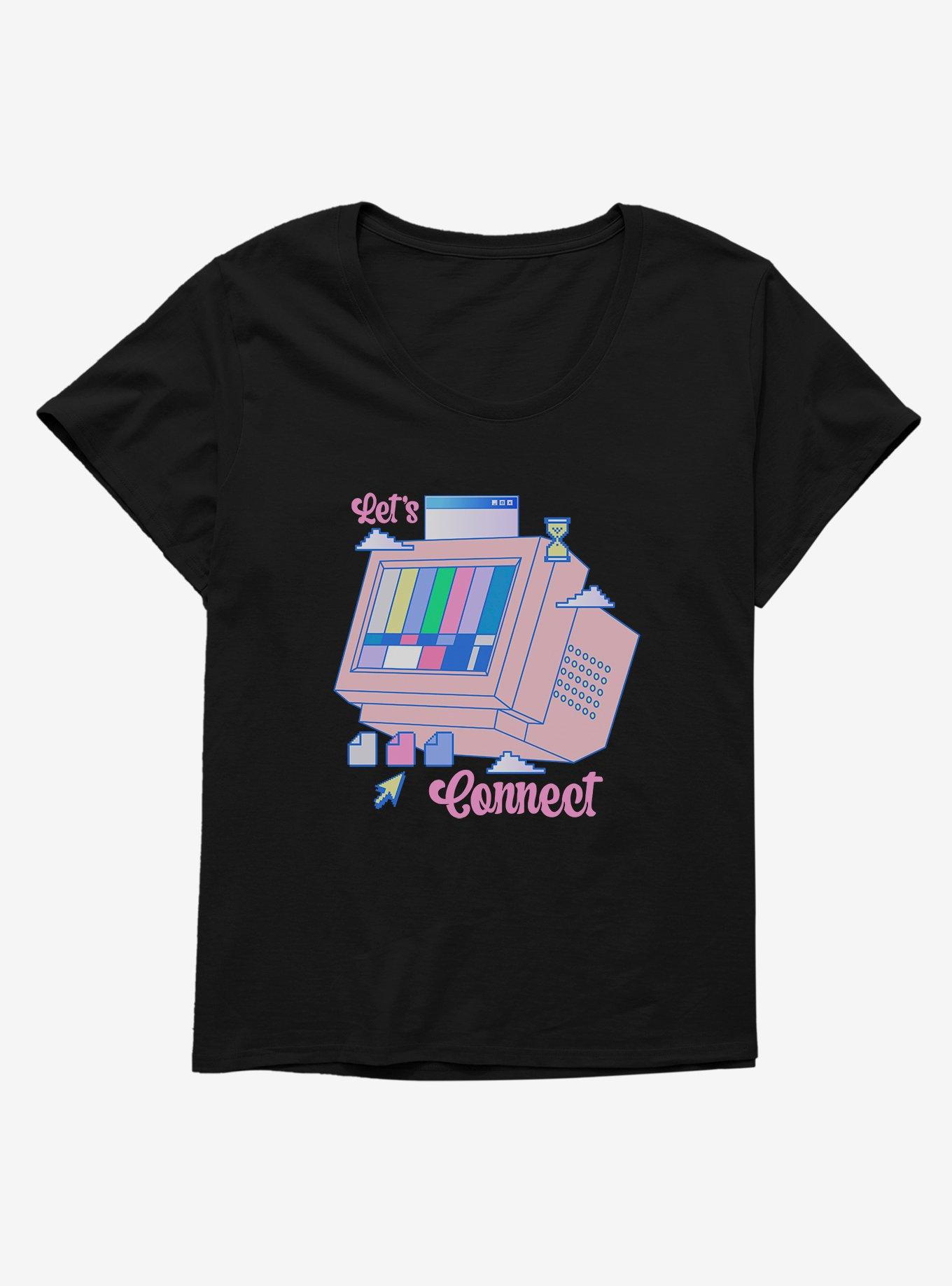 Vaporwave Let's Connect Womens T-Shirt Plus Size, , hi-res