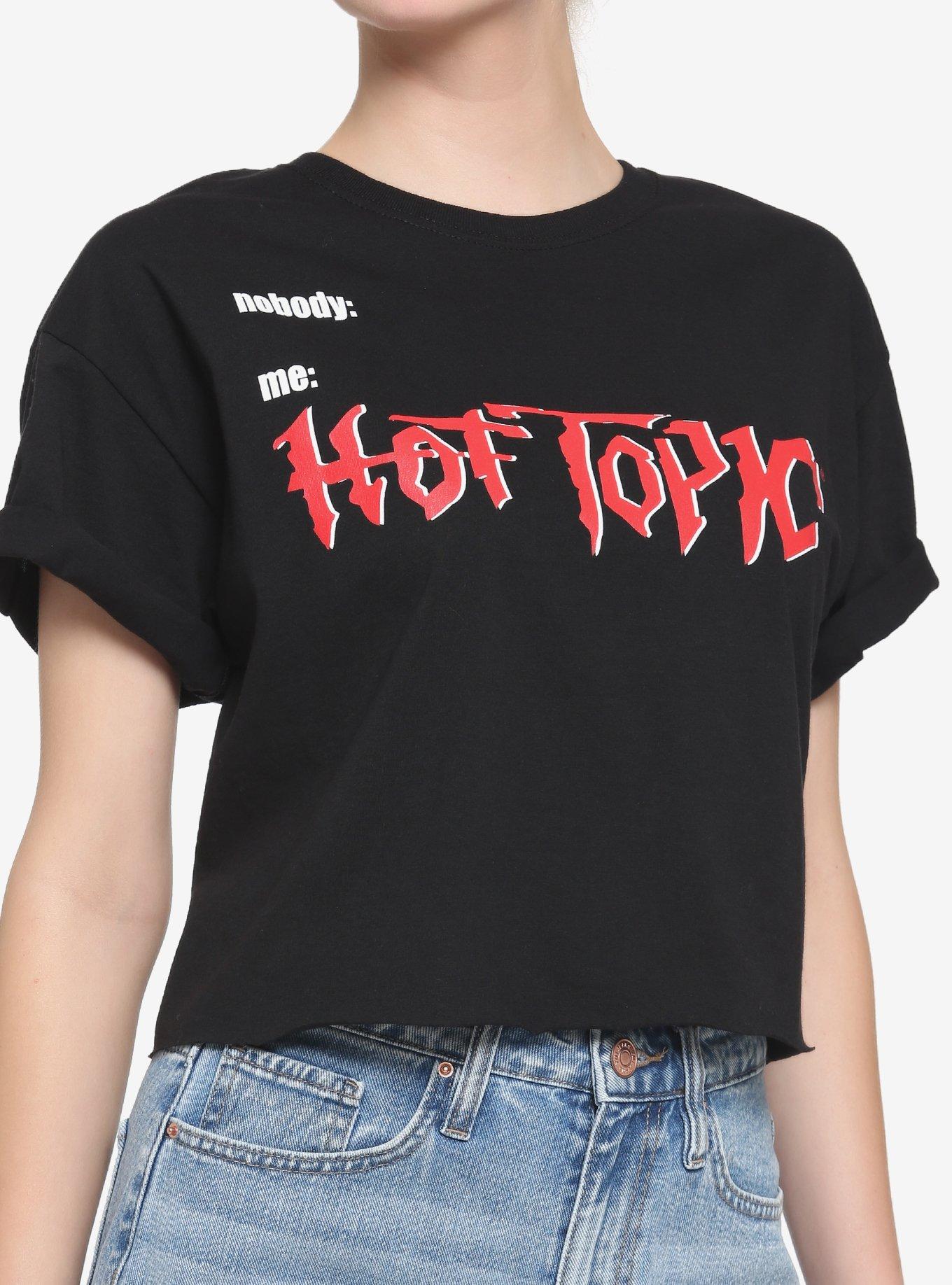 Nobody Meme Hot Topic Logo Girls Crop TShirt Hot Topic