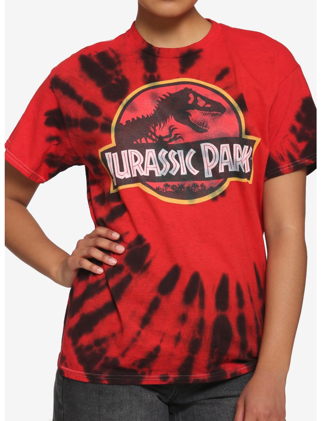 Jurassic Park Red Tie-Dye Boyfriend Fit Girls T-Shirt, MULTI, hi-res