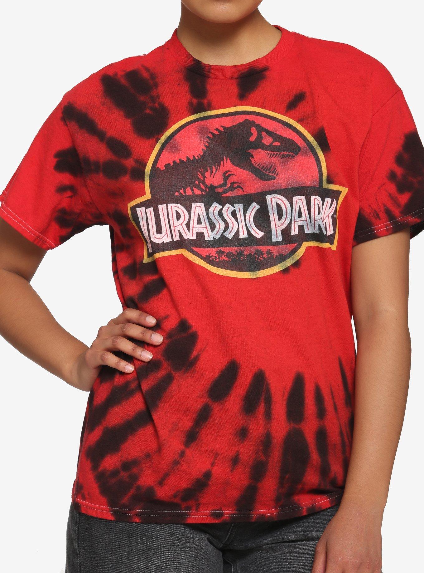 Jurassic Park Red Tie-Dye Boyfriend Fit Girls T-Shirt, MULTI, hi-res