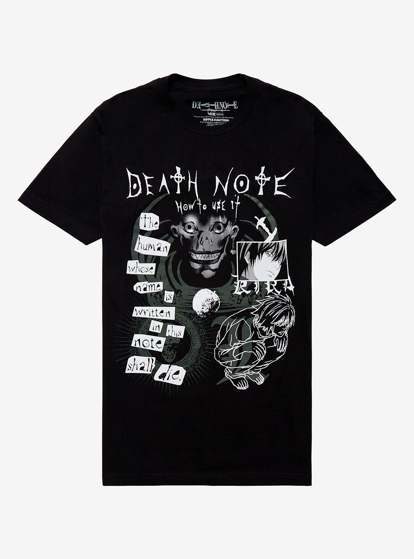 Death Note Rules & Character Collage Boyfriend Fit Girls T-Shirt, MULTI, hi-res