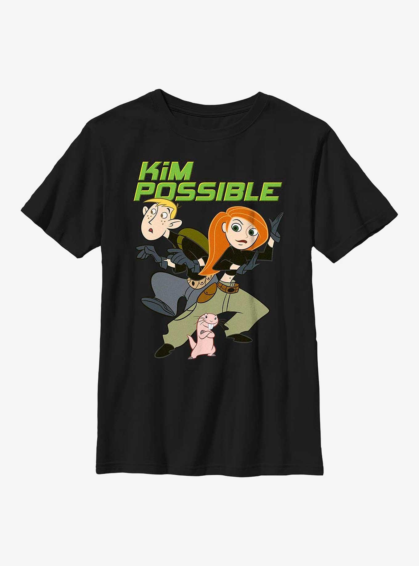 Disney Kim Possible Ron, Kim, & Rufus Youth T-Shirt, BLACK, hi-res