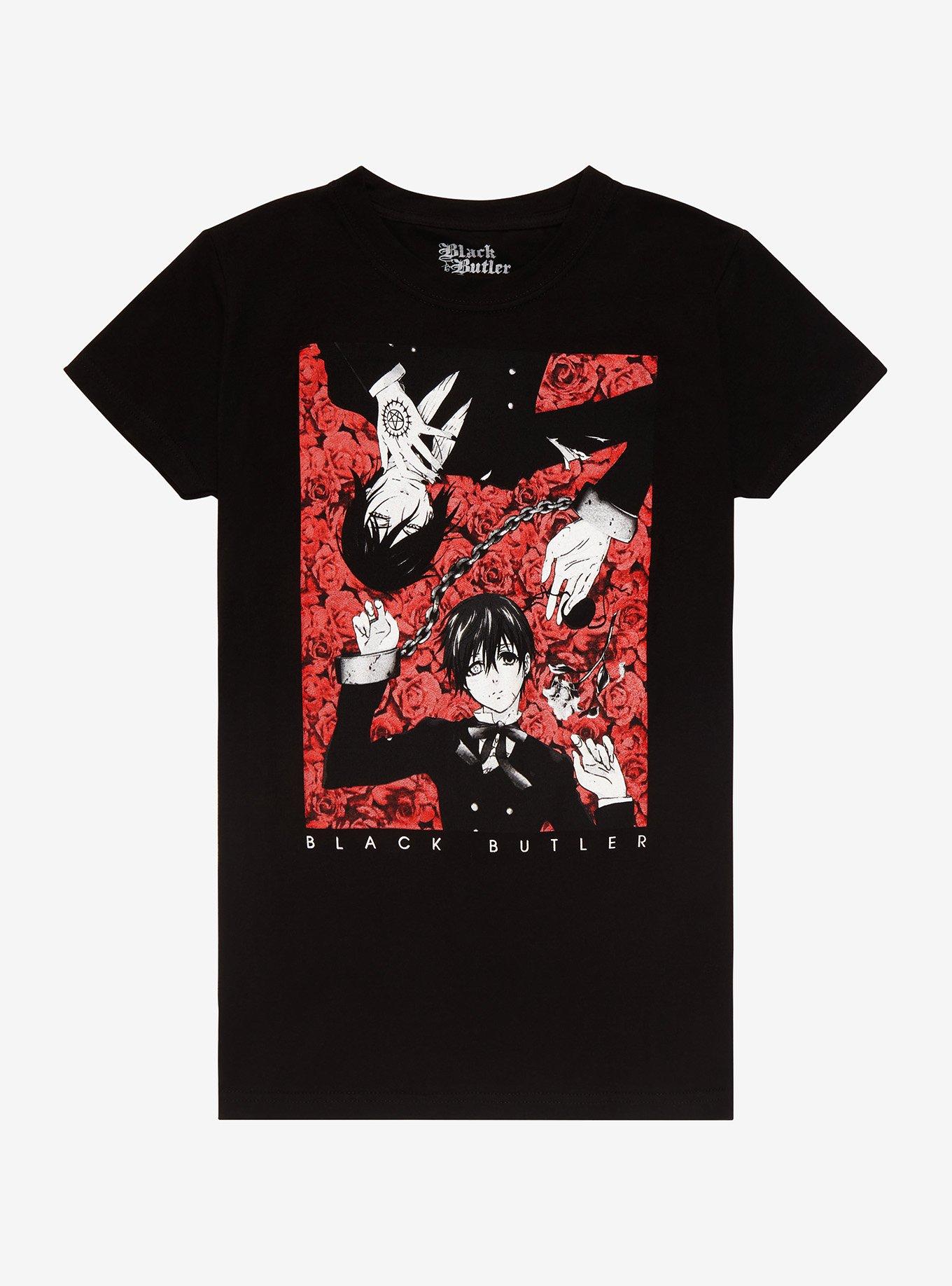 Black Butler Roses Duo Boyfriend Fit Girls T-Shirt, MULTI, hi-res