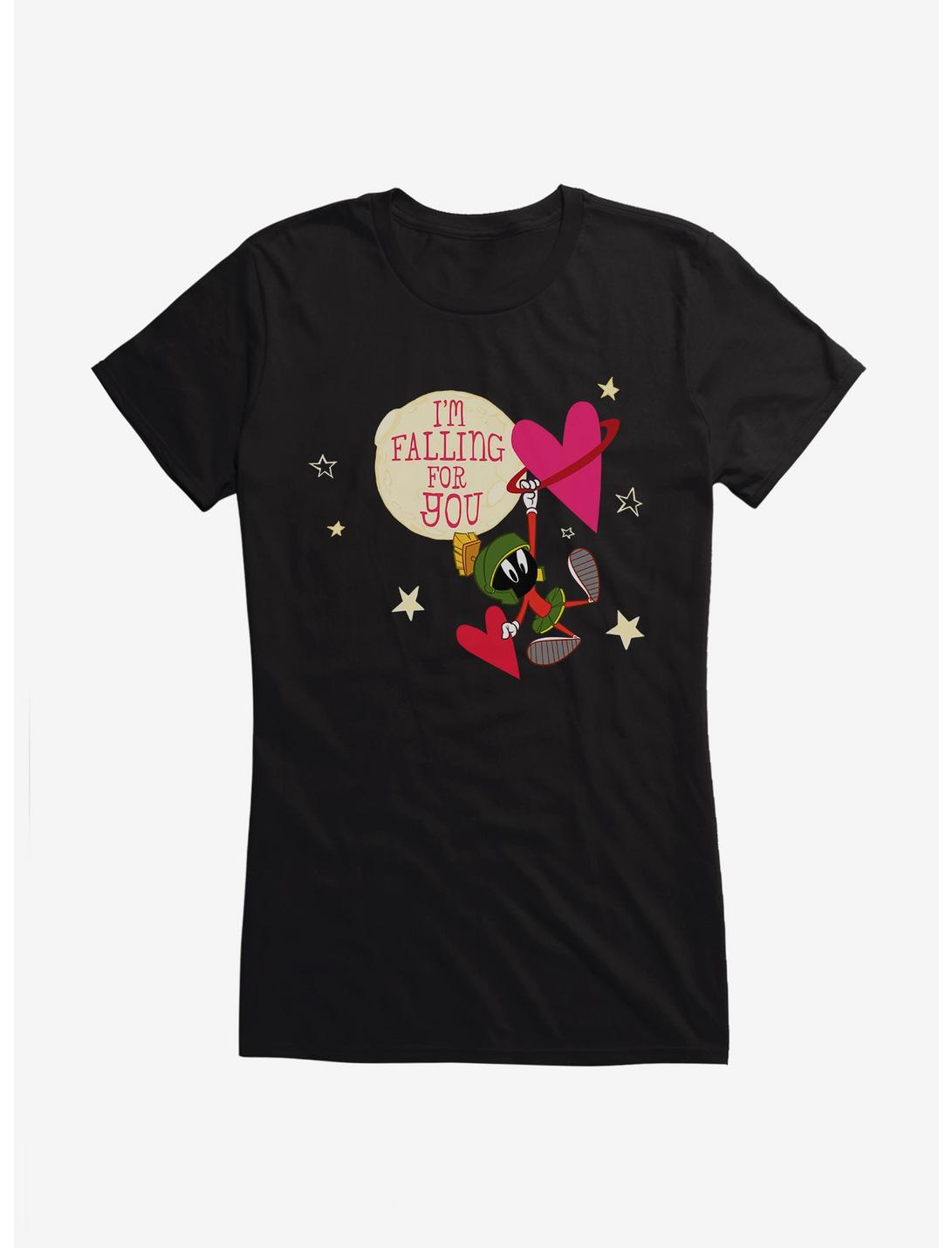 Looney Tunes Marvin The Martian Falling For You Girls T-Shirt, BLACK, hi-res