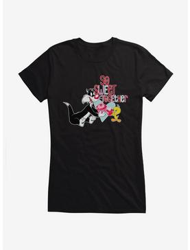 Looney Tunes Sylvester And Tweety Sweet Together Girls T-Shirt, BLACK, hi-res