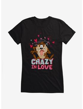 Looney Tunes Taz Crazy In Love Girls T-Shirt, BLACK, hi-res