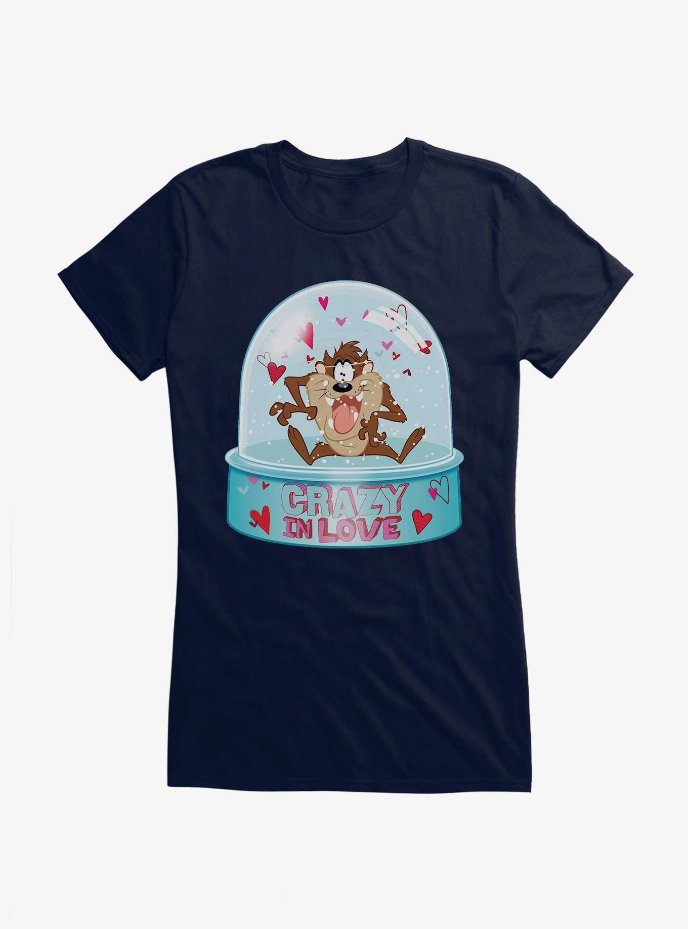 Looney Tunes Taz Crazy In Love Snow Globe Girls T-Shirt, , hi-res