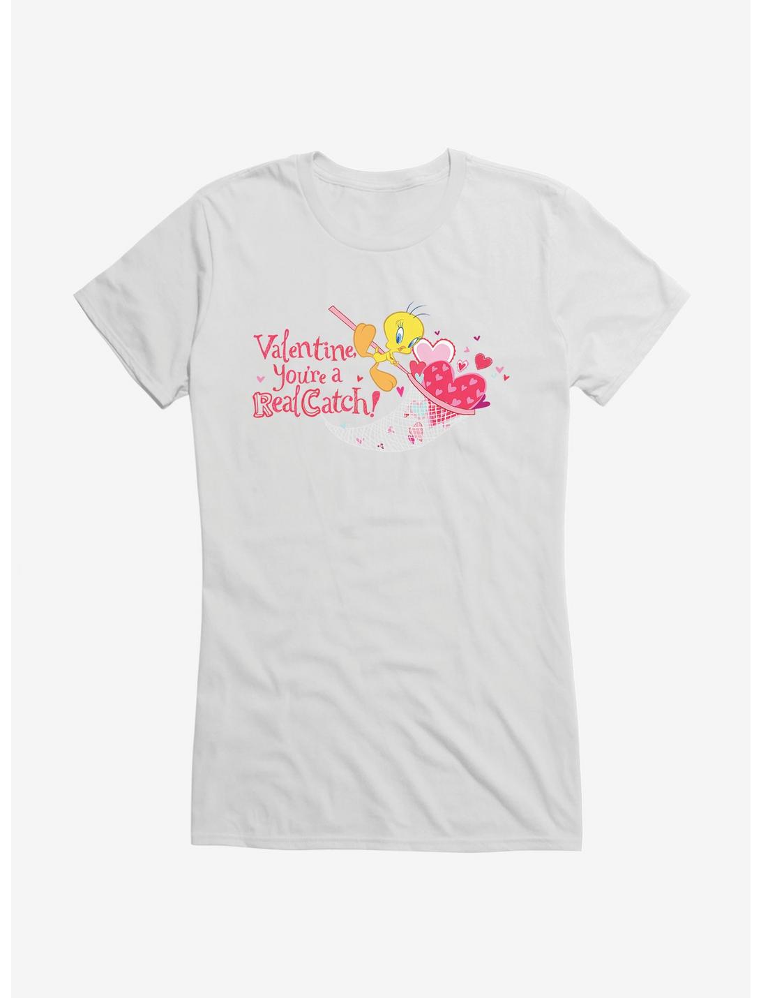 Looney Tunes Tweety Bird A Real Catch Girls T-Shirt, WHITE, hi-res