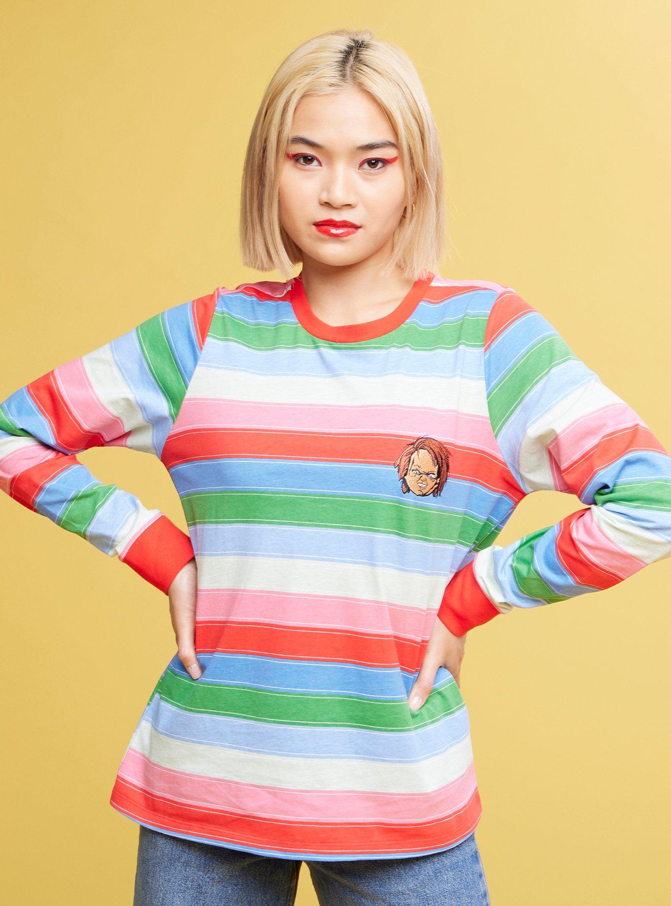 Rainbow striped cheap shirt chucky