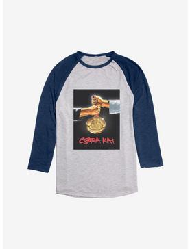 Cobra Kai Fight For First Raglan, Ath Heather With Navy, hi-res
