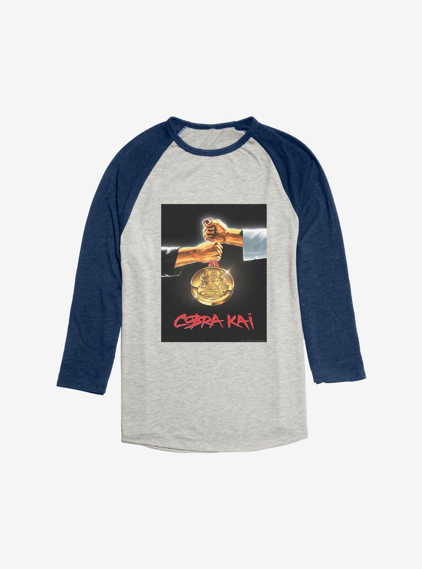Cobra Kai Fight For First Raglan, Oatmeal With Navy, hi-res