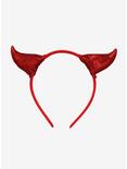 Red Sparkly Devil Headband, , hi-res
