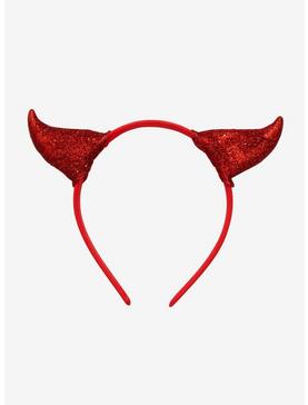 Red Sparkly Devil Headband, , hi-res