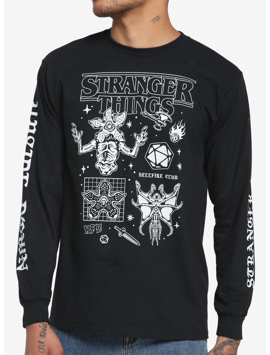 Stranger Things Icons Long-Sleeve T-Shirt, BLACK, hi-res
