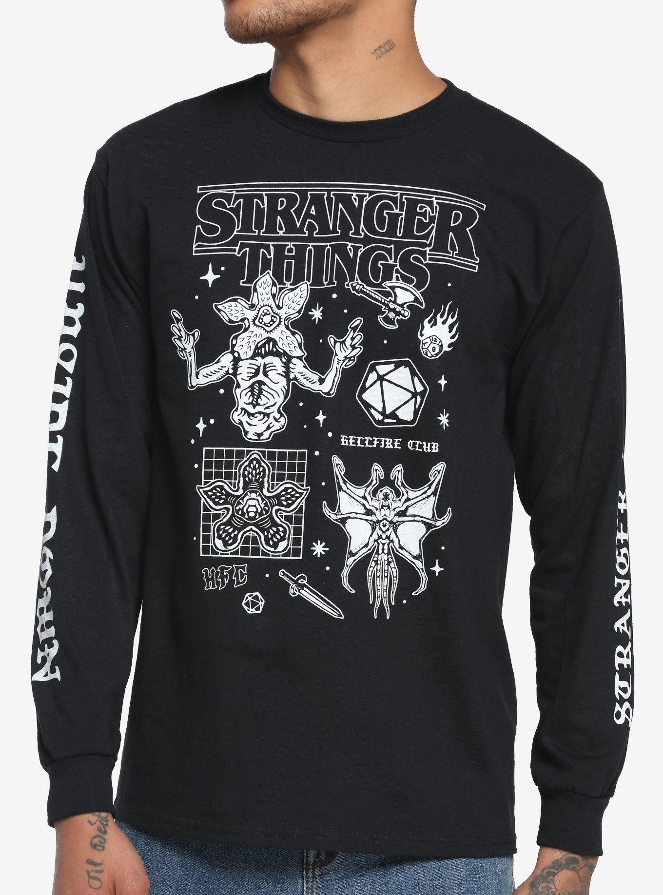 Stranger Things Icons Long-Sleeve T-Shirt, BLACK, hi-res