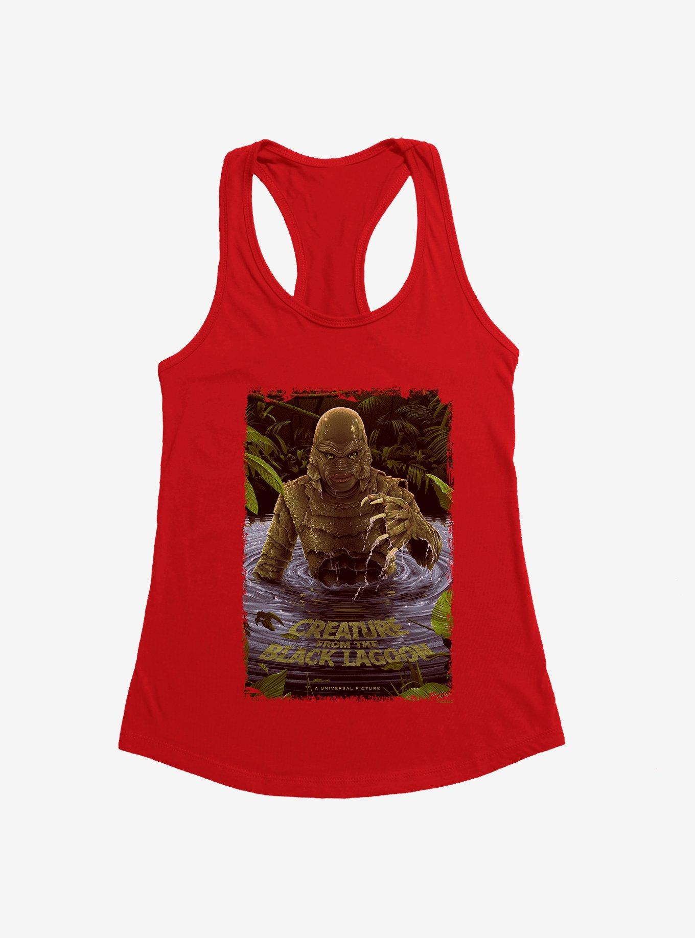 Creature From The Black Lagoon Movie Poster Womens Tank Top, RED, hi-res