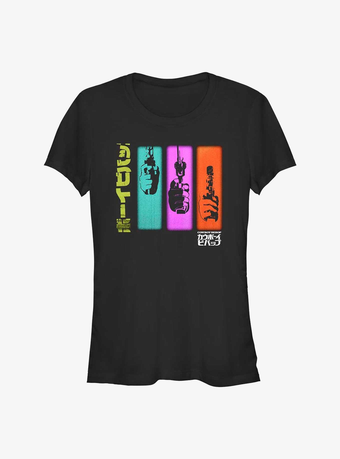 Cowboy Bebop Colorful Sequence Girl's T-Shirt, BLACK, hi-res