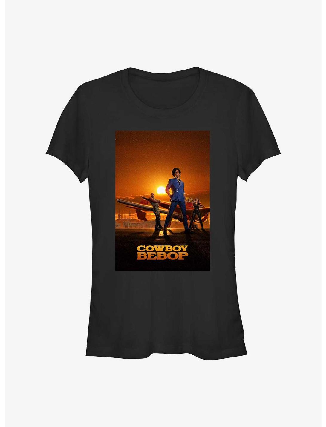 Cowboy Bebop Sunset Poster Girl's T-Shirt, BLACK, hi-res