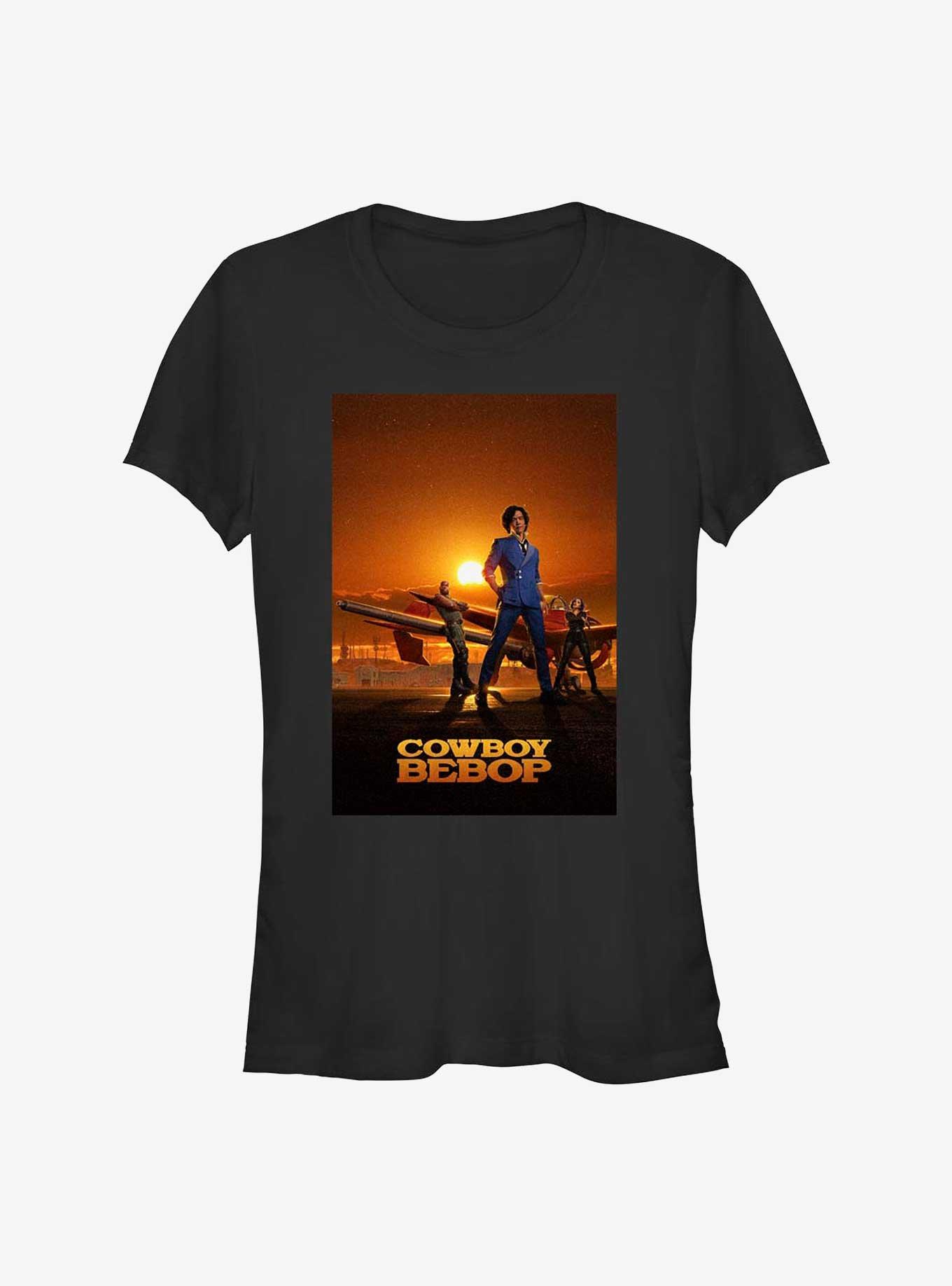 Cowboy Bebop Sunset Poster Girl's T-Shirt, BLACK, hi-res