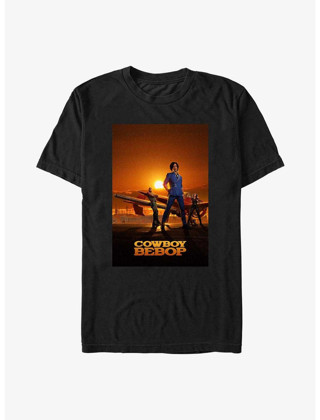 Cowboy Bebop Sunset Poster T-Shirt, BLACK, hi-res