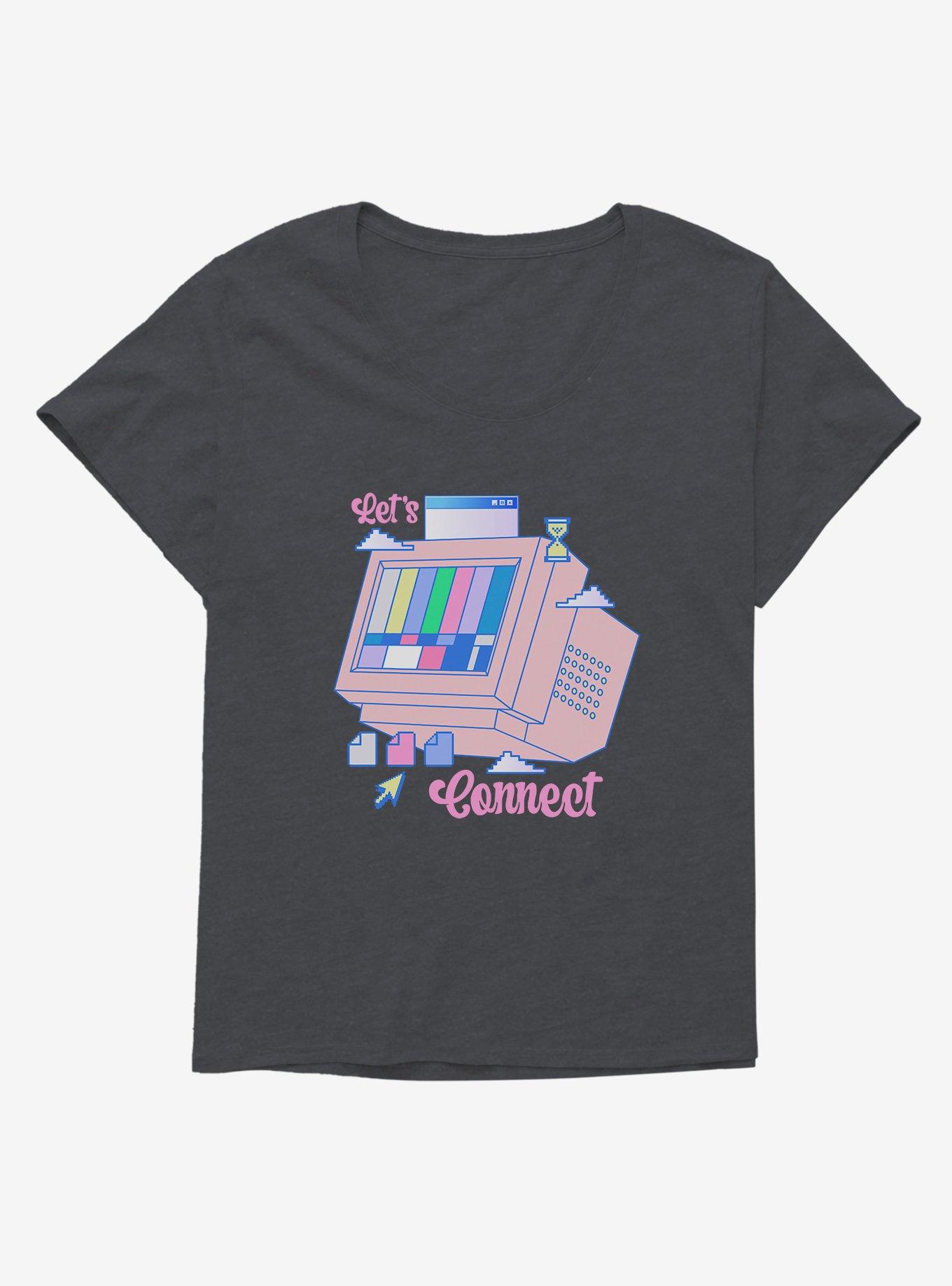 Vaporwave Let's Connect Girls T-Shirt Plus