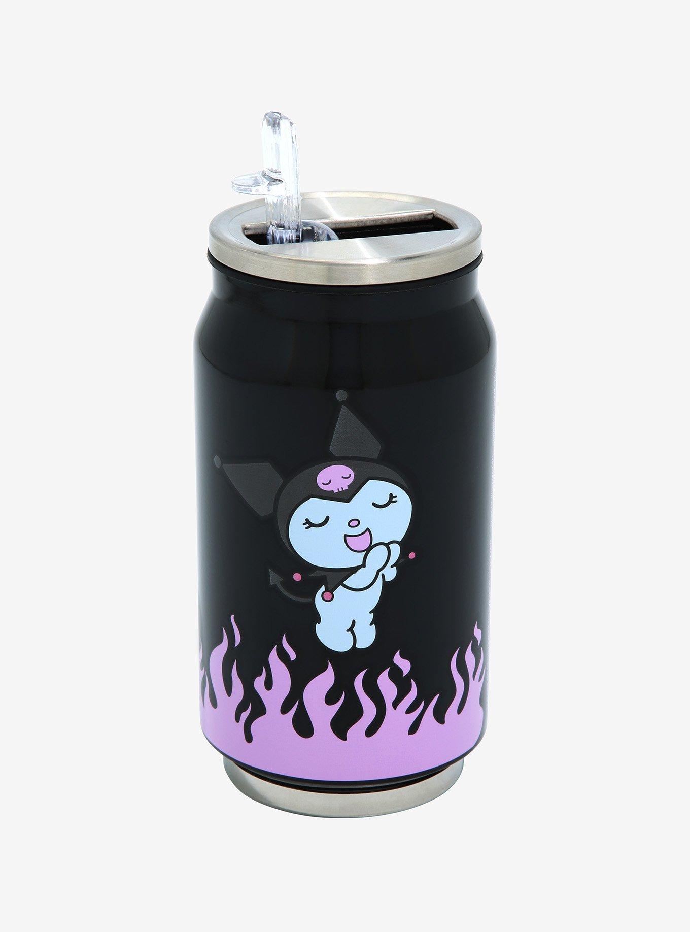 Kuromi Flames Soda Can Water Bottle, , hi-res