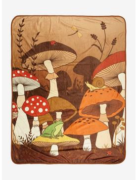 Cottagecore Mushrooms Throw Blanket, , hi-res